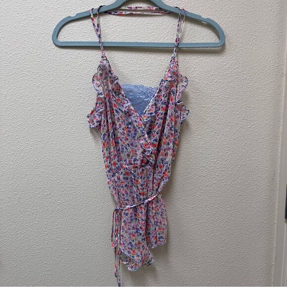 Victoria's Secret Purple Pink Floral Sheer Lingerie Playsuit Romper S - Picture 3 of 9
